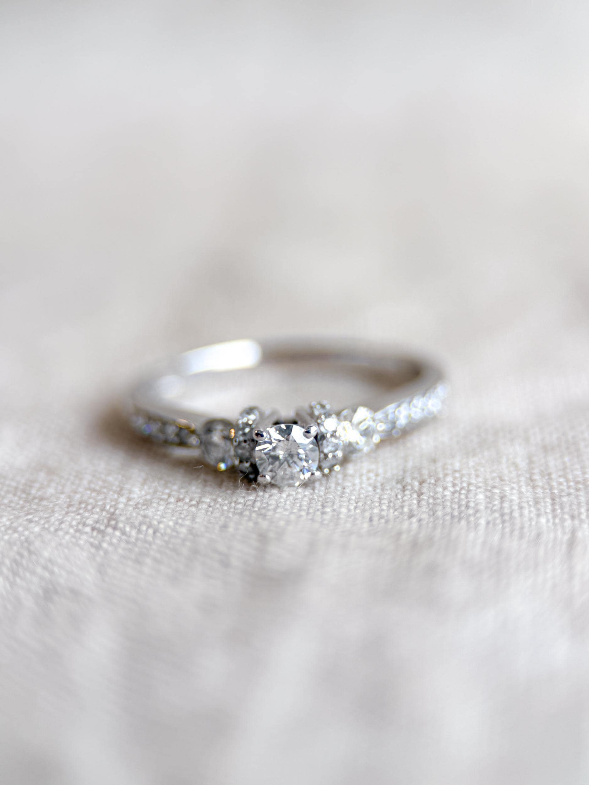 Vintage 1990s Diamond Engagement Ring in 14k White Gold