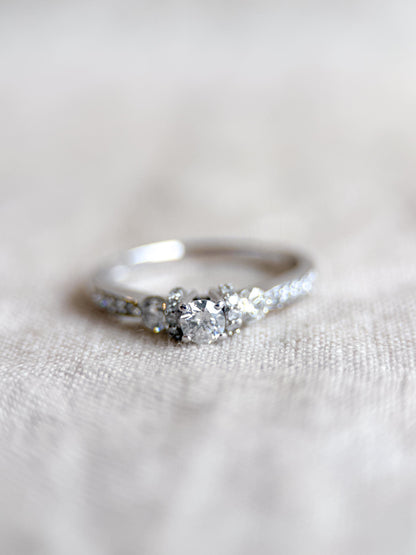 Vintage 1990s Diamond Engagement Ring in 14k White Gold