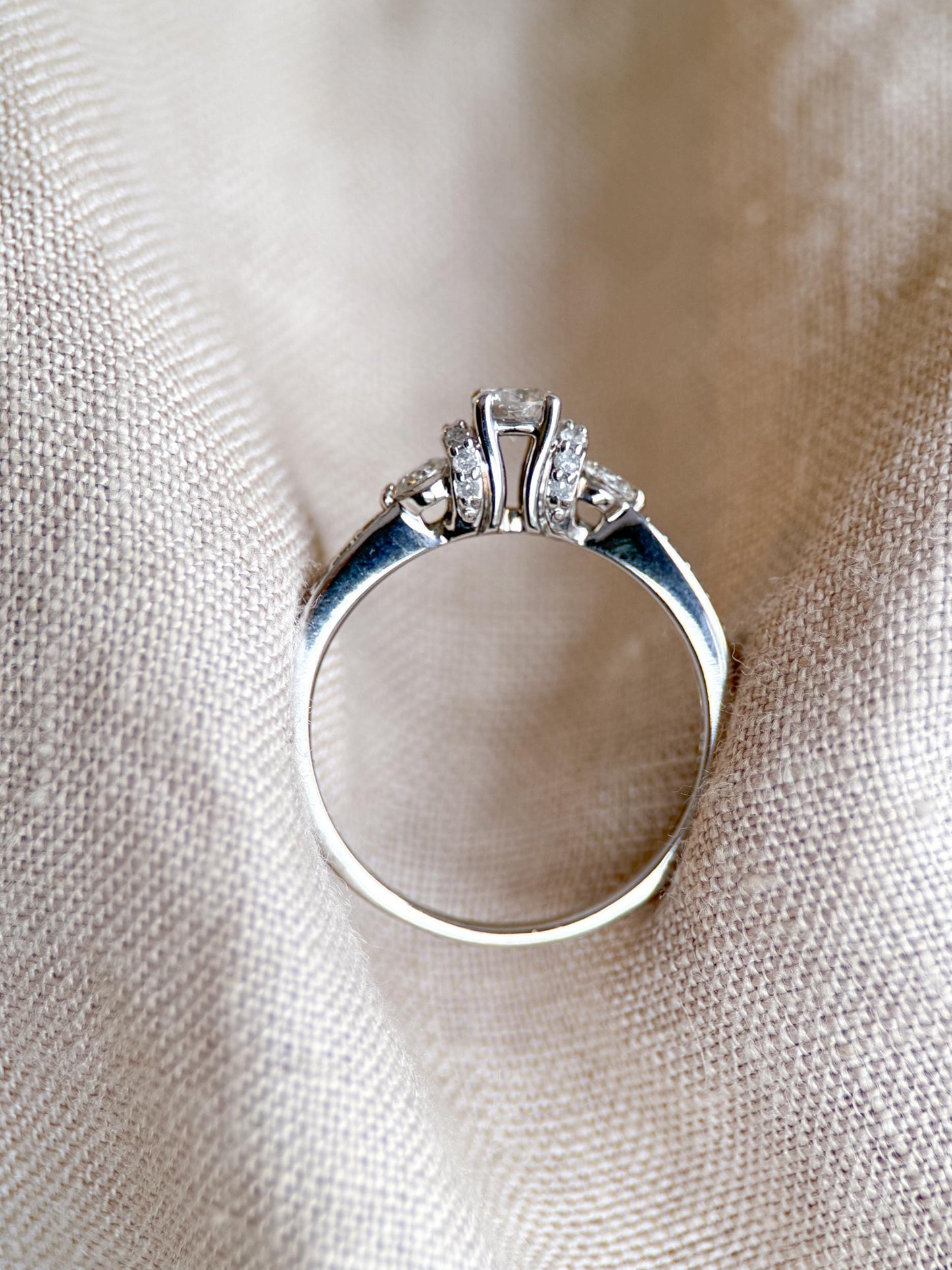 Vintage 1990s Diamond Engagement Ring in 14k White Gold