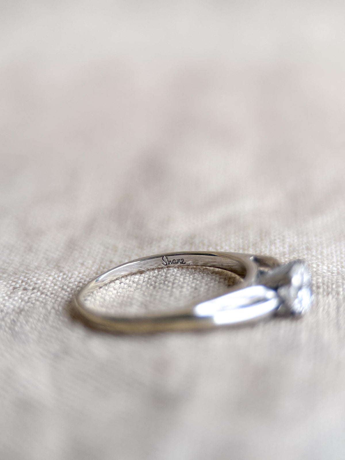 Vintage Diamond Engagement Ring, Round Cut, 14k White Gold, 2000s Solitaire Bridal Ring