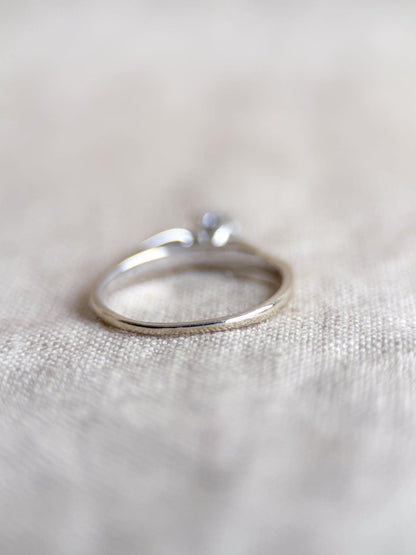 Vintage Diamond Engagement Ring, Round Cut, 14k White Gold, 2000s Solitaire Bridal Ring