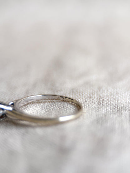 Vintage Diamond Engagement Ring, Round Cut, 14k White Gold, 2000s Solitaire Bridal Ring