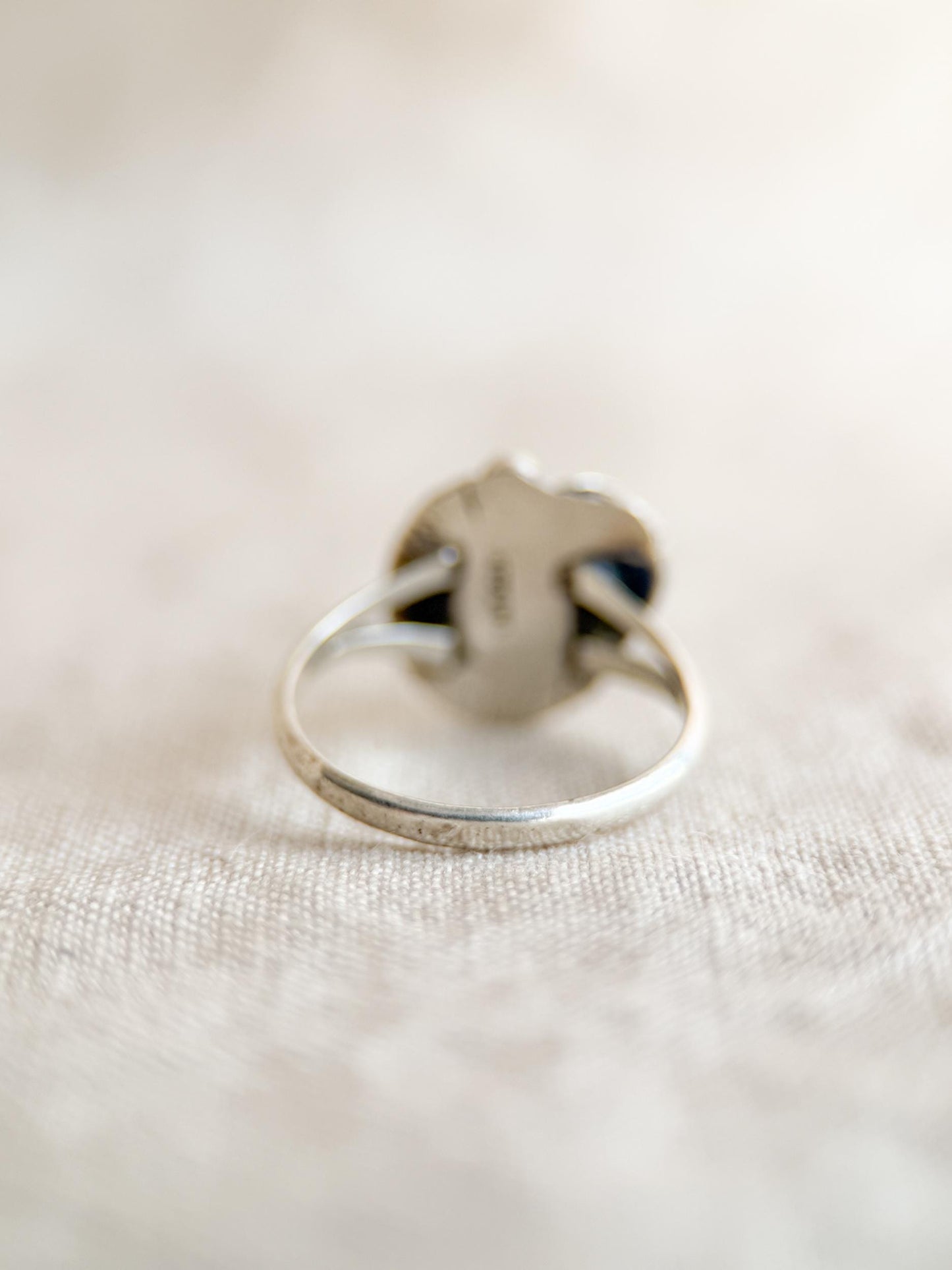 Vintage Sterling Silver Coral Leaf Ring, Boho Statement Jewelry