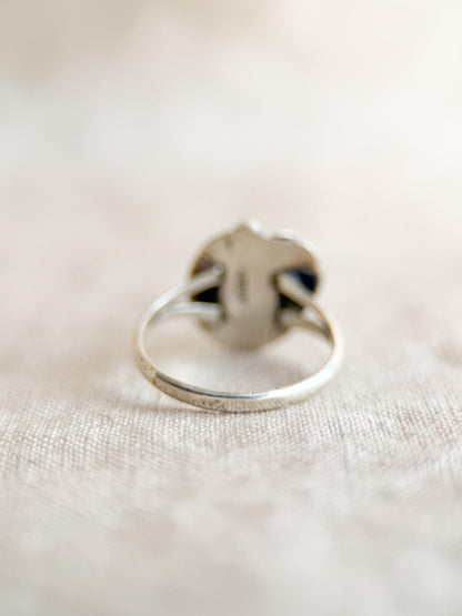 Vintage Sterling Silver Coral Leaf Ring, Boho Statement Jewelry