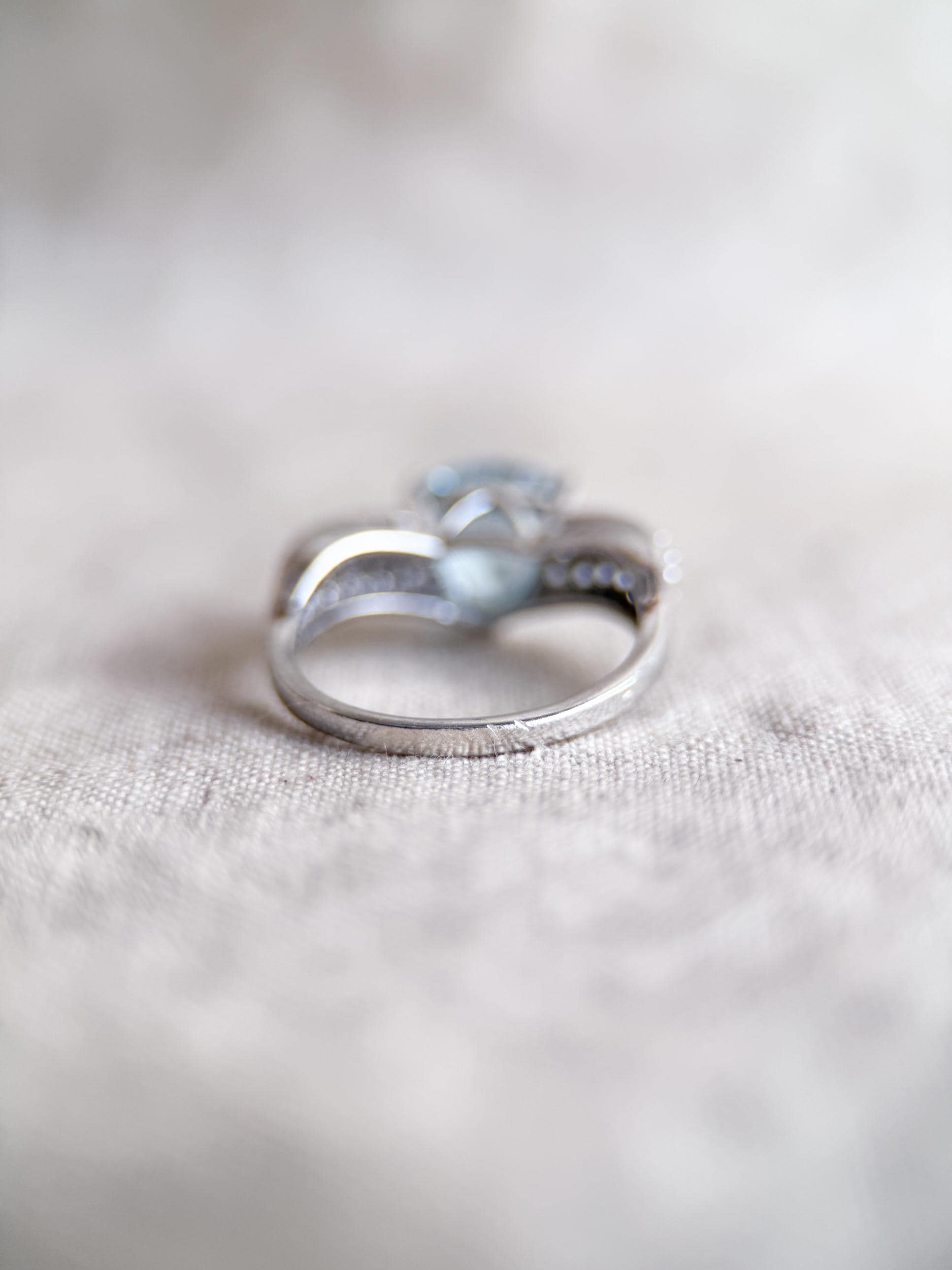 Vintage Sterling Silver Trillion Blue Topaz Statement Ring