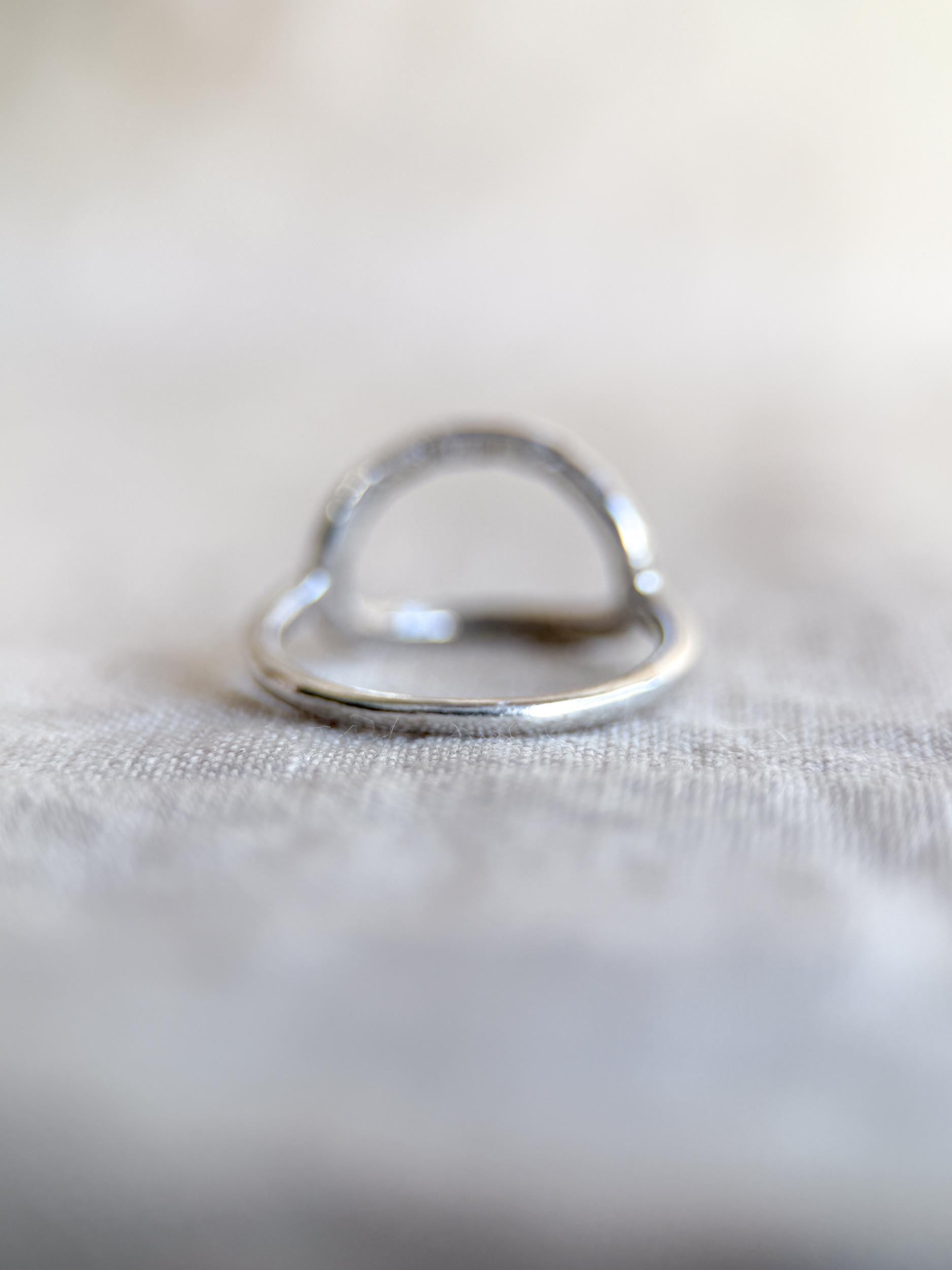 Vintage Sterling Silver Open Crinkle Ring, Boho Statement Jewelry