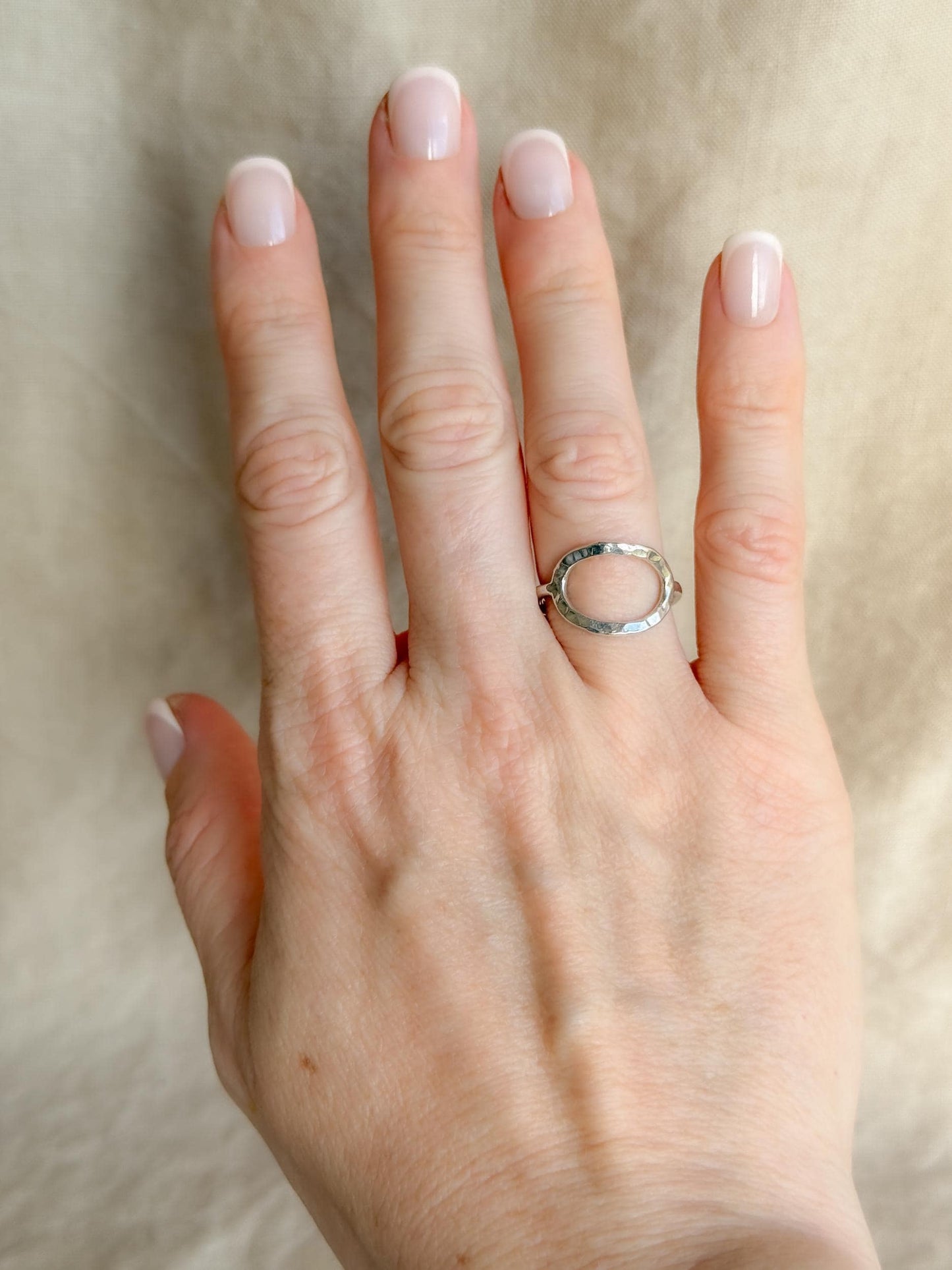 Vintage Sterling Silver Open Crinkle Ring, Boho Statement Jewelry