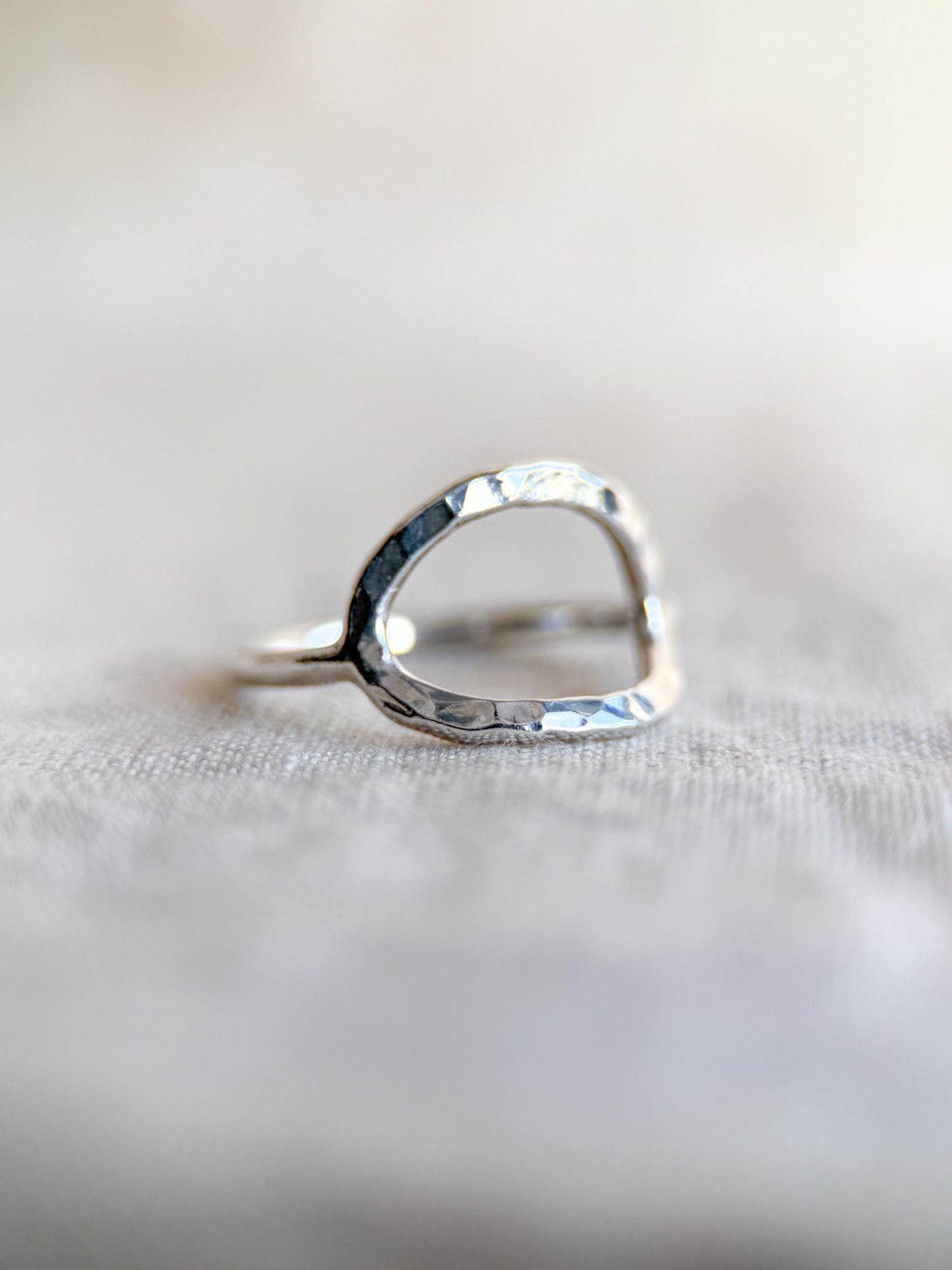 Vintage Sterling Silver Open Crinkle Ring, Boho Statement Jewelry