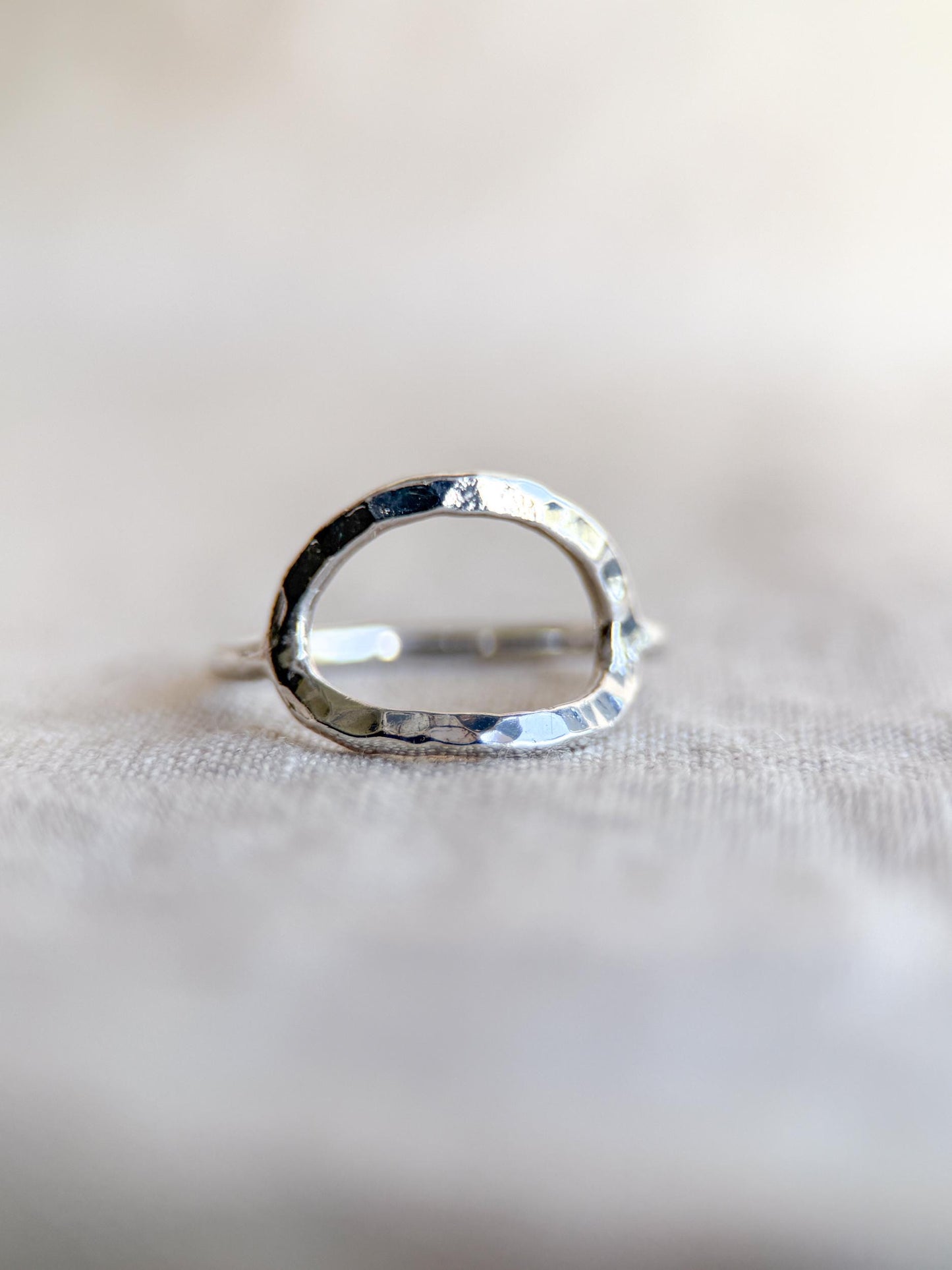 Vintage Sterling Silver Open Crinkle Ring, Boho Statement Jewelry