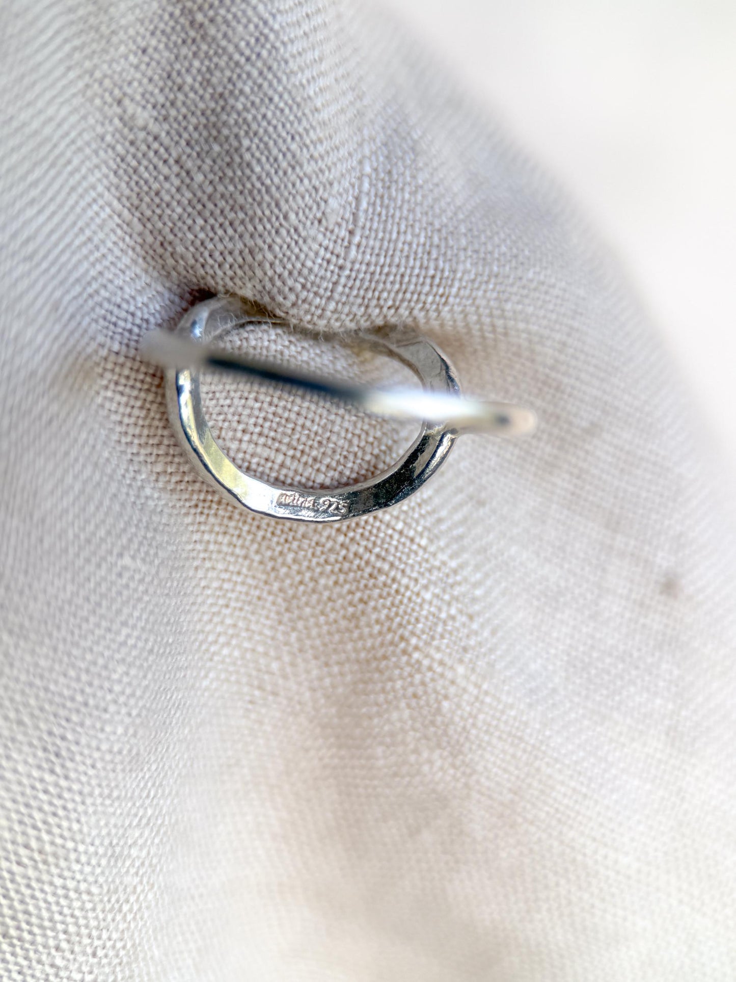 Vintage Sterling Silver Open Crinkle Ring, Boho Statement Jewelry
