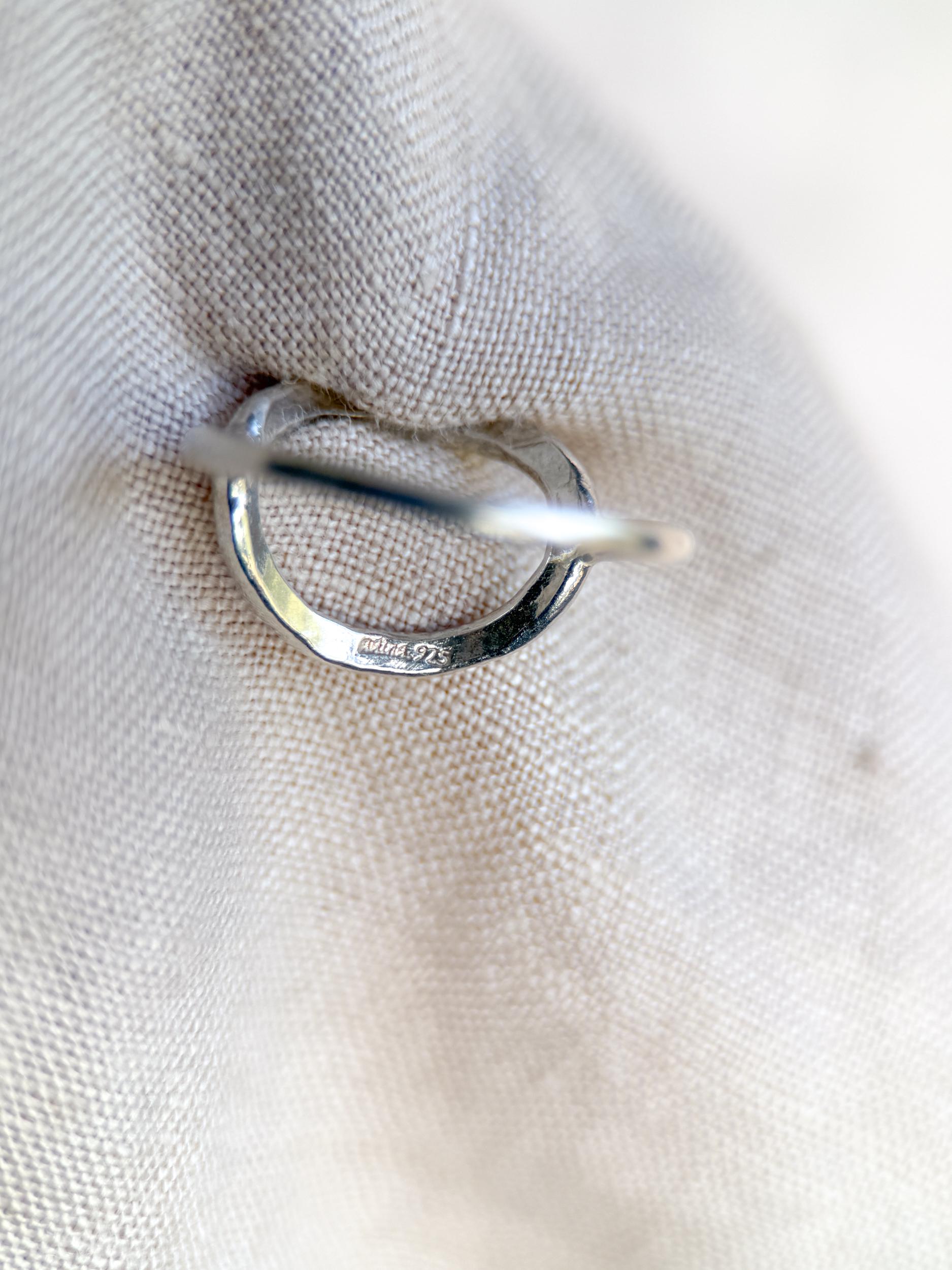 Vintage Sterling Silver Open Crinkle Ring, Boho Statement Jewelry
