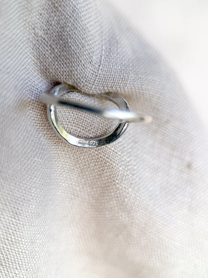 Vintage Sterling Silver Open Crinkle Ring, Boho Statement Jewelry