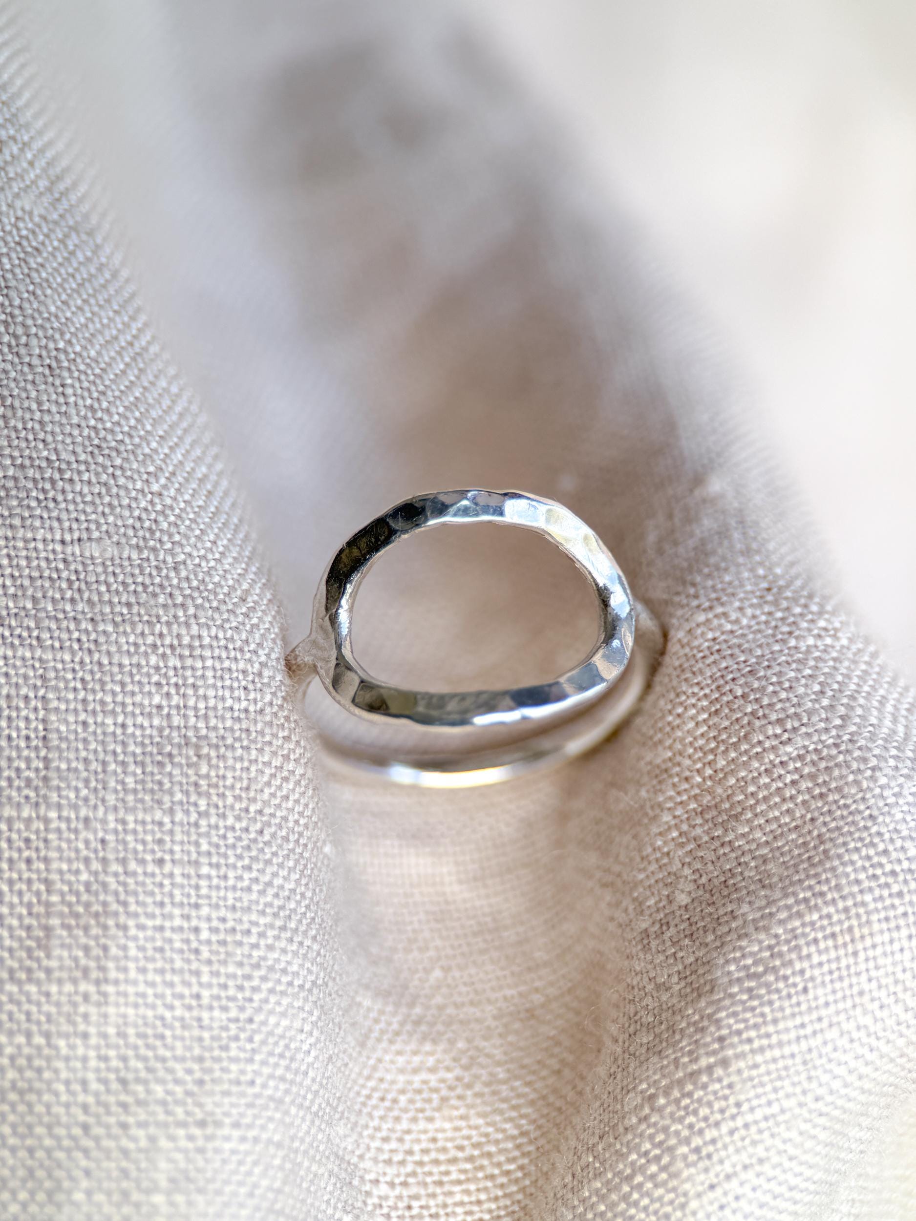 Vintage Sterling Silver Open Crinkle Ring, Boho Statement Jewelry
