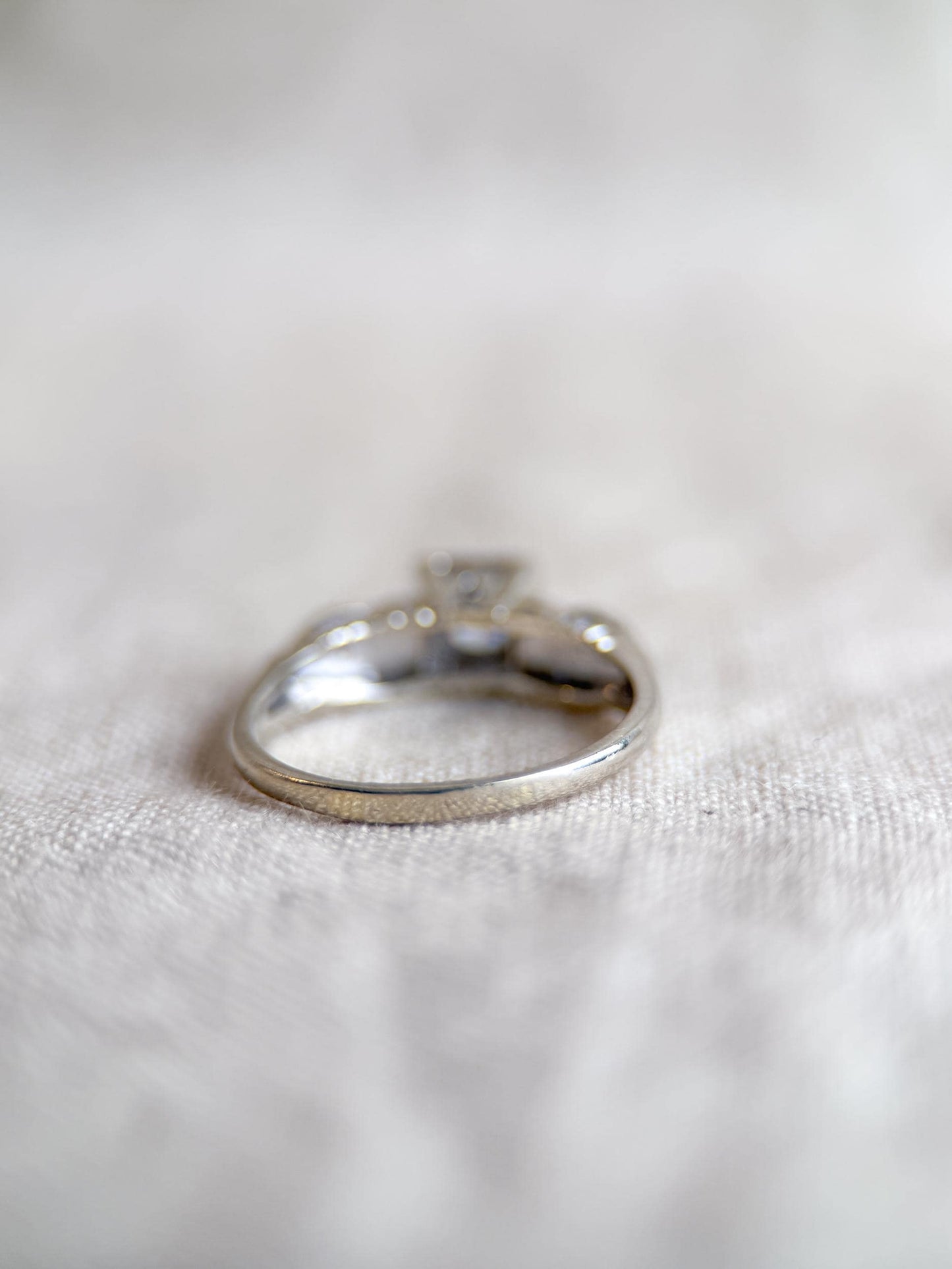 Vintage 1950s Diamond Engagement Ring in 14k White Gold
