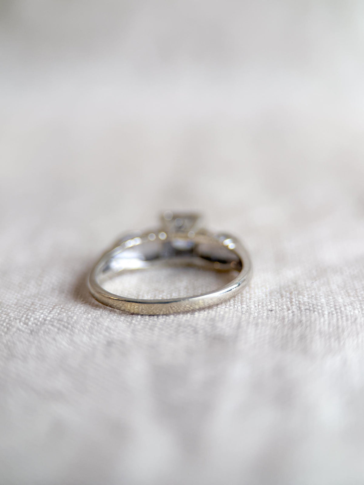 Vintage 1950s Diamond Engagement Ring in 14k White Gold