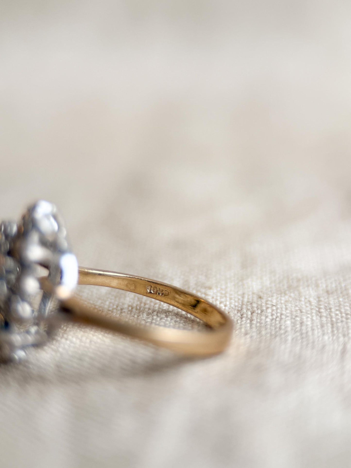 Vintage 1970s Diamond Cluster Ring in 14k Gold - Timeless Sustainability • Vintage Fine Jewelry