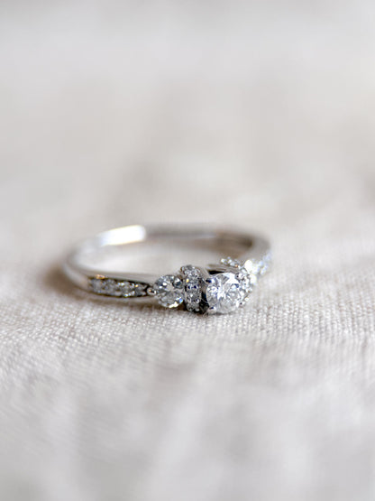 Vintage 1990s Diamond Engagement Ring in 14k White Gold