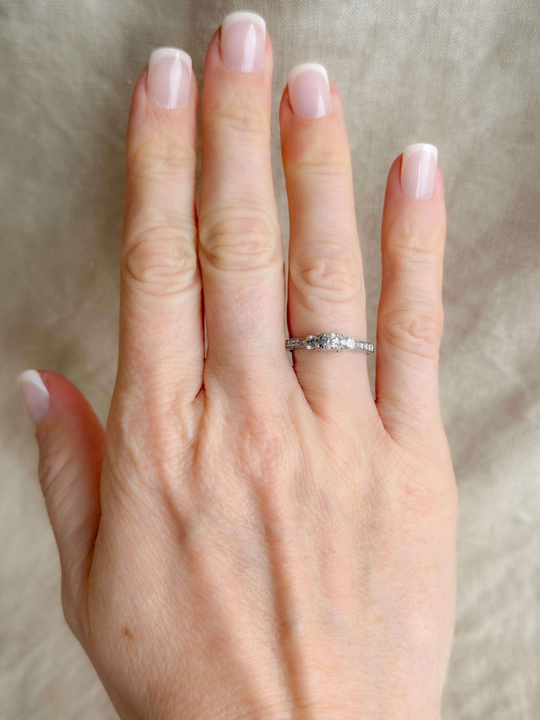 Vintage 1990s Diamond Engagement Ring in 14k White Gold