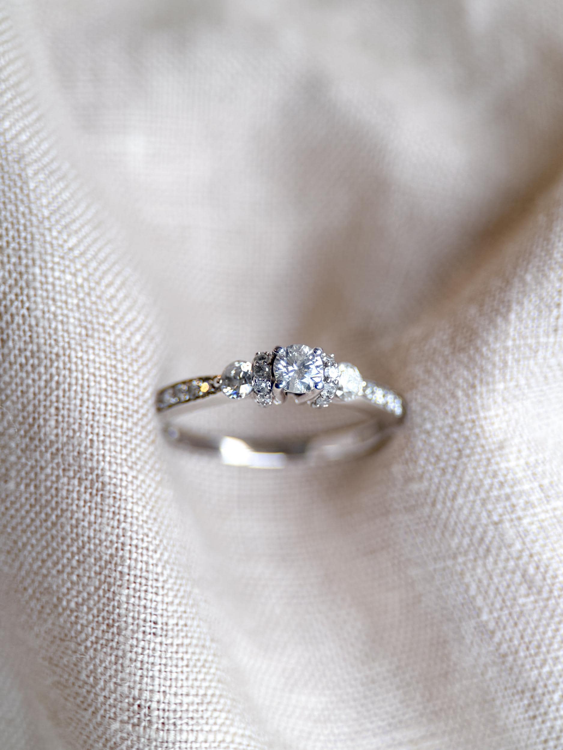 Vintage 1990s Diamond Engagement Ring in 14k White Gold