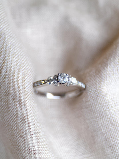 Vintage 1990s Diamond Engagement Ring in 14k White Gold