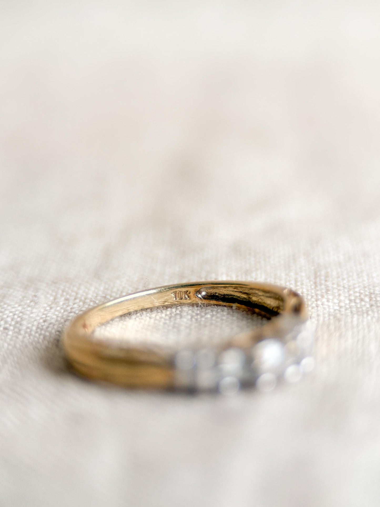 Vintage 1990s Diamond Three Stone Ring, 10k Gold