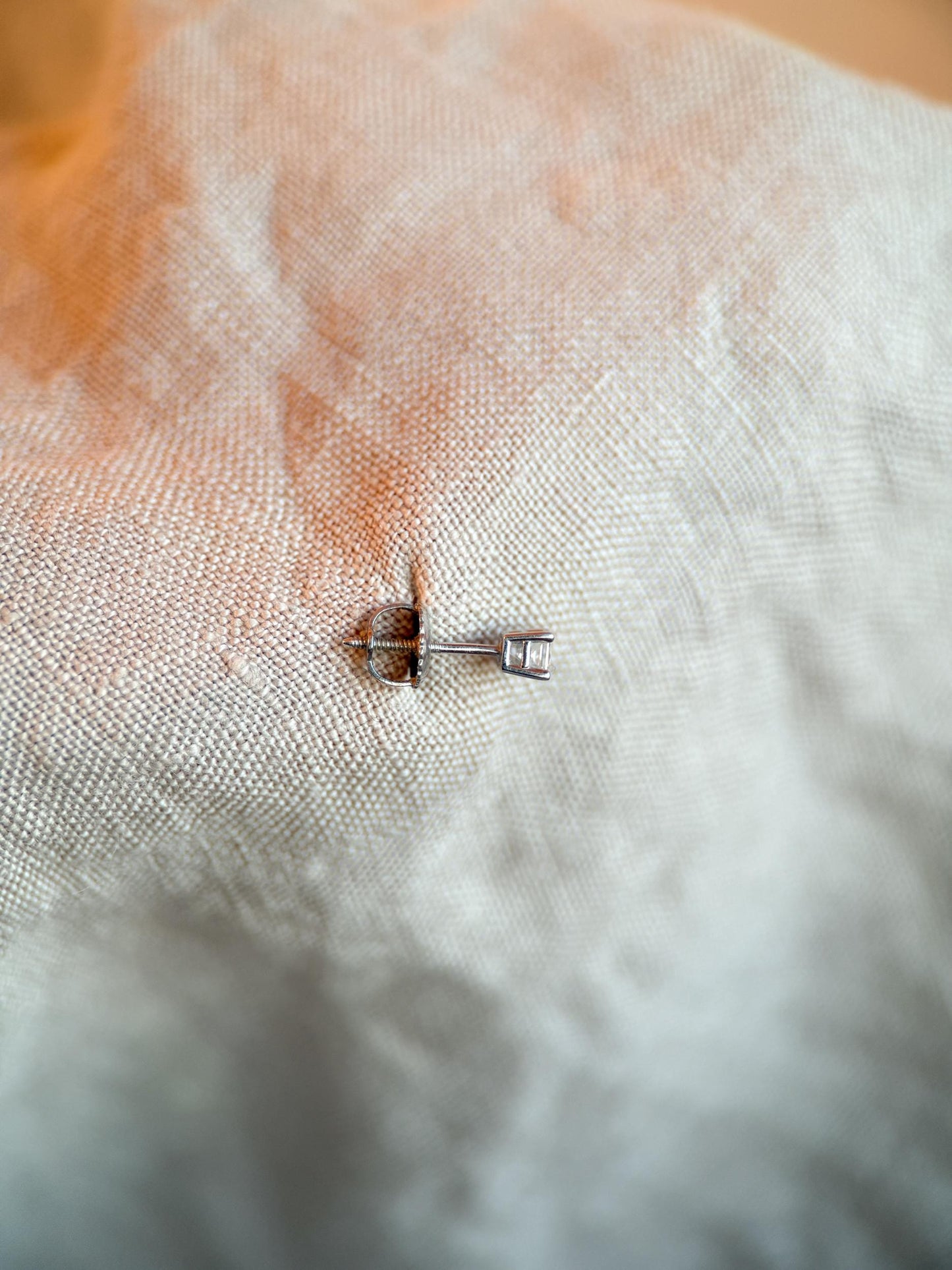 Vintage 1990s Diamond Stud Earrings, 14k White Gold