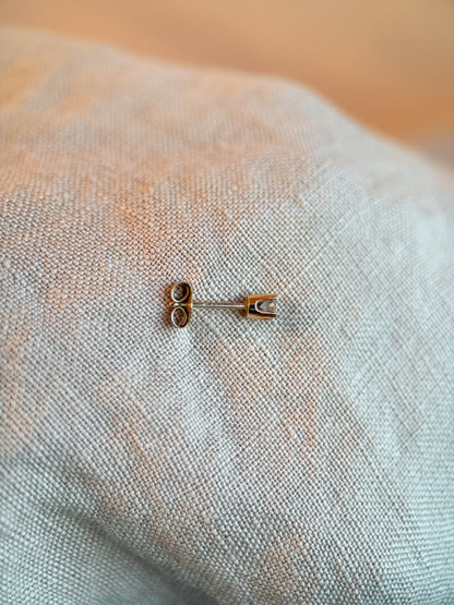 Vintage 1990s Diamond Stud Earrings, 14k White Gold