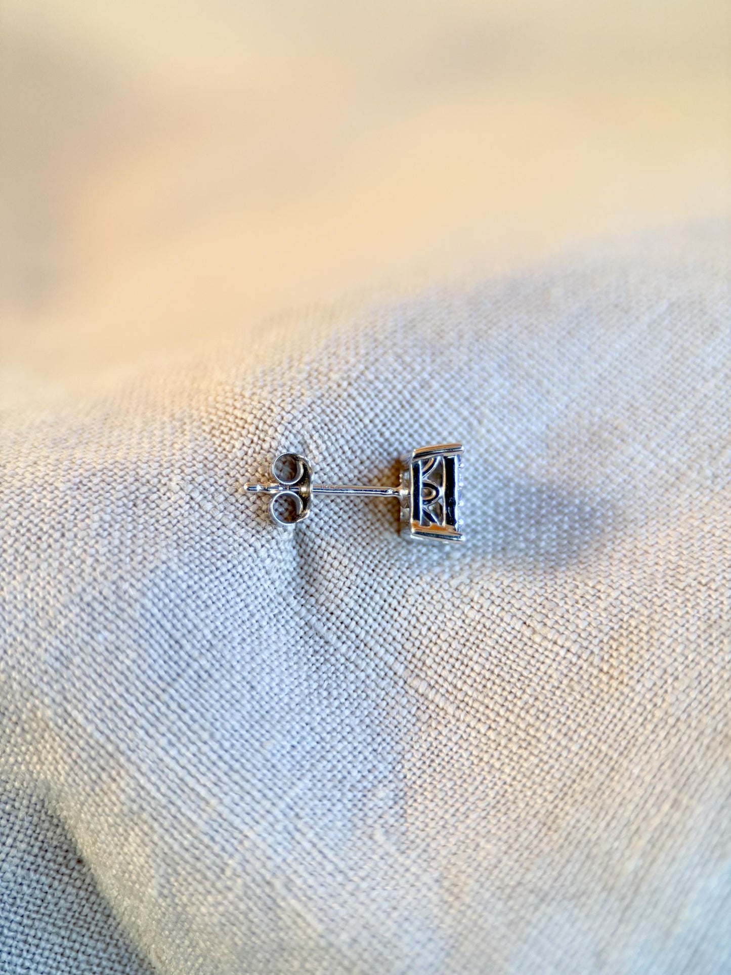 Vintage 2000s Diamond Halo Stud Earrings, 14k White Gold