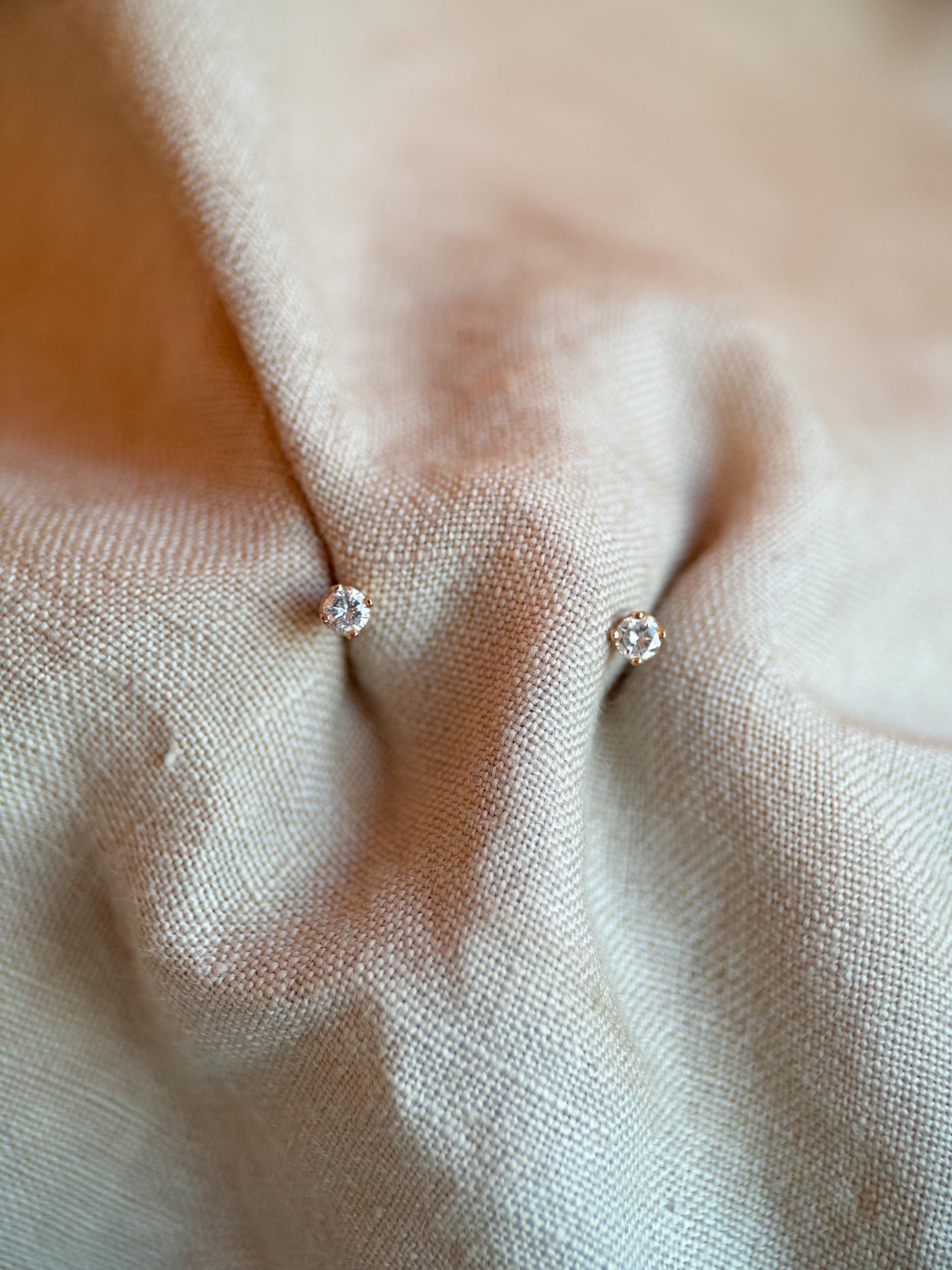 Vintage 1990s Diamond Stud Earrings, 14k White Gold