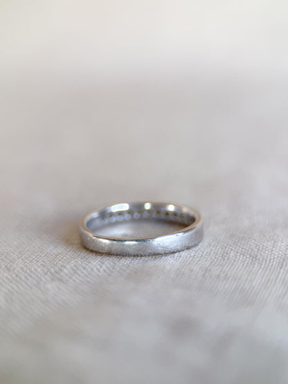 Vintage 1990s Diamond Channel Set Wedding Band, 14k White Gold