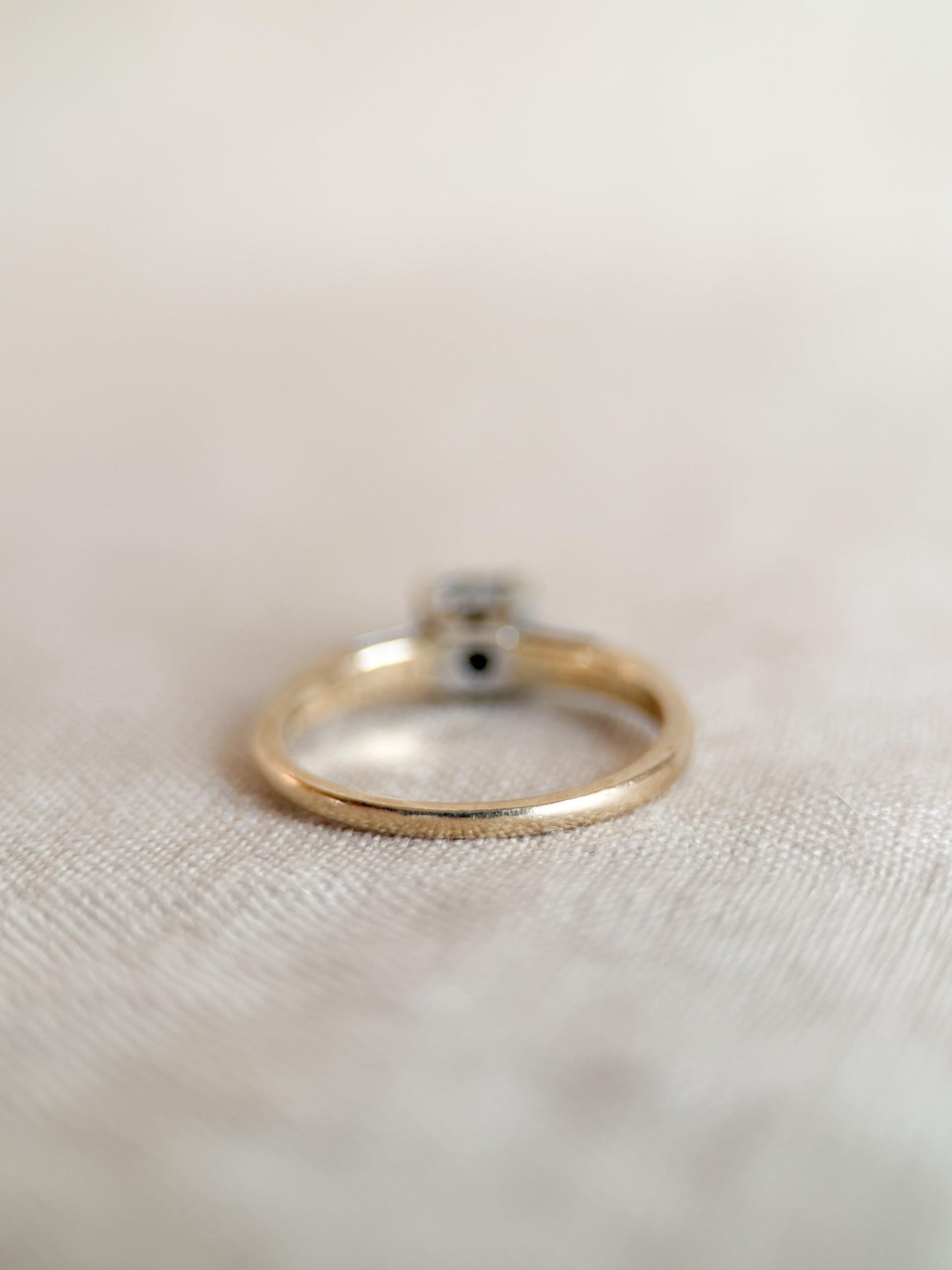 Antique Diamond Engagement Ring, Round Cut, 14k Gold, 1920s Art Deco Bridal Ring