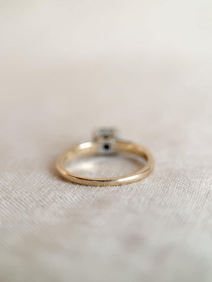 Antique Diamond Engagement Ring, Round Cut, 14k Gold, 1920s Art Deco Bridal Ring