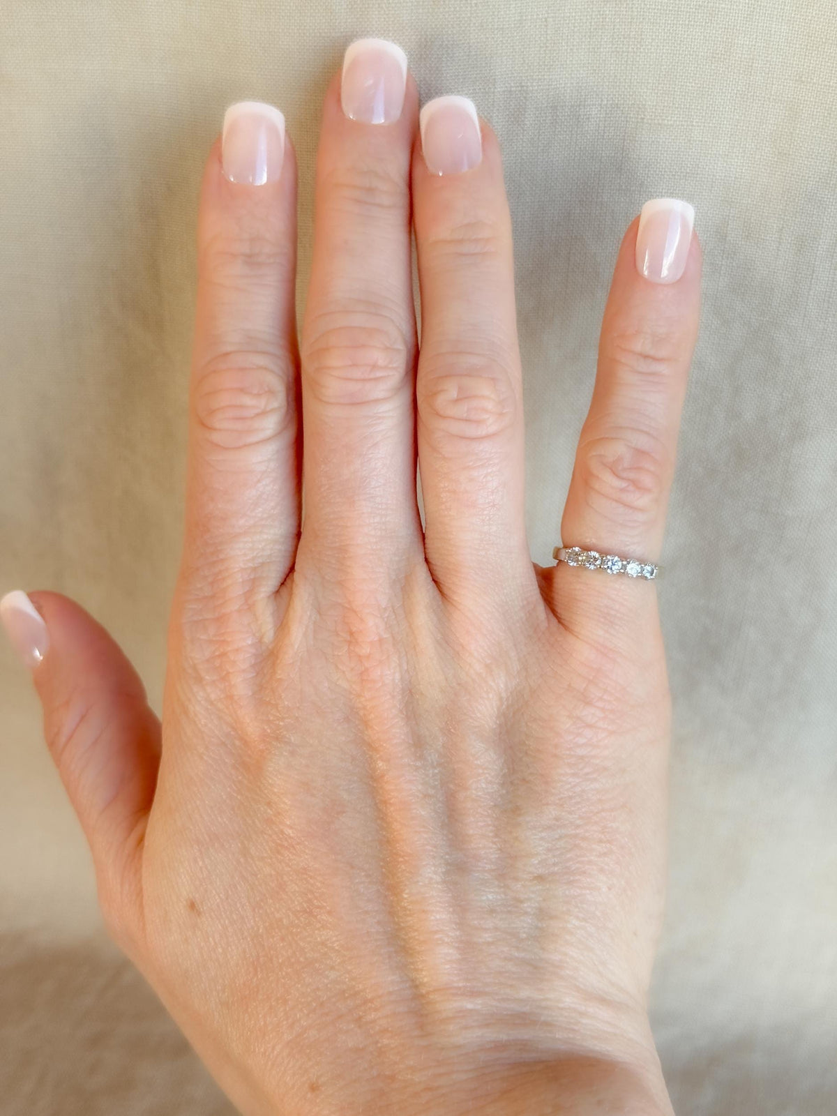 Vintage 1990s Diamond Wedding Band in 18k White Gold