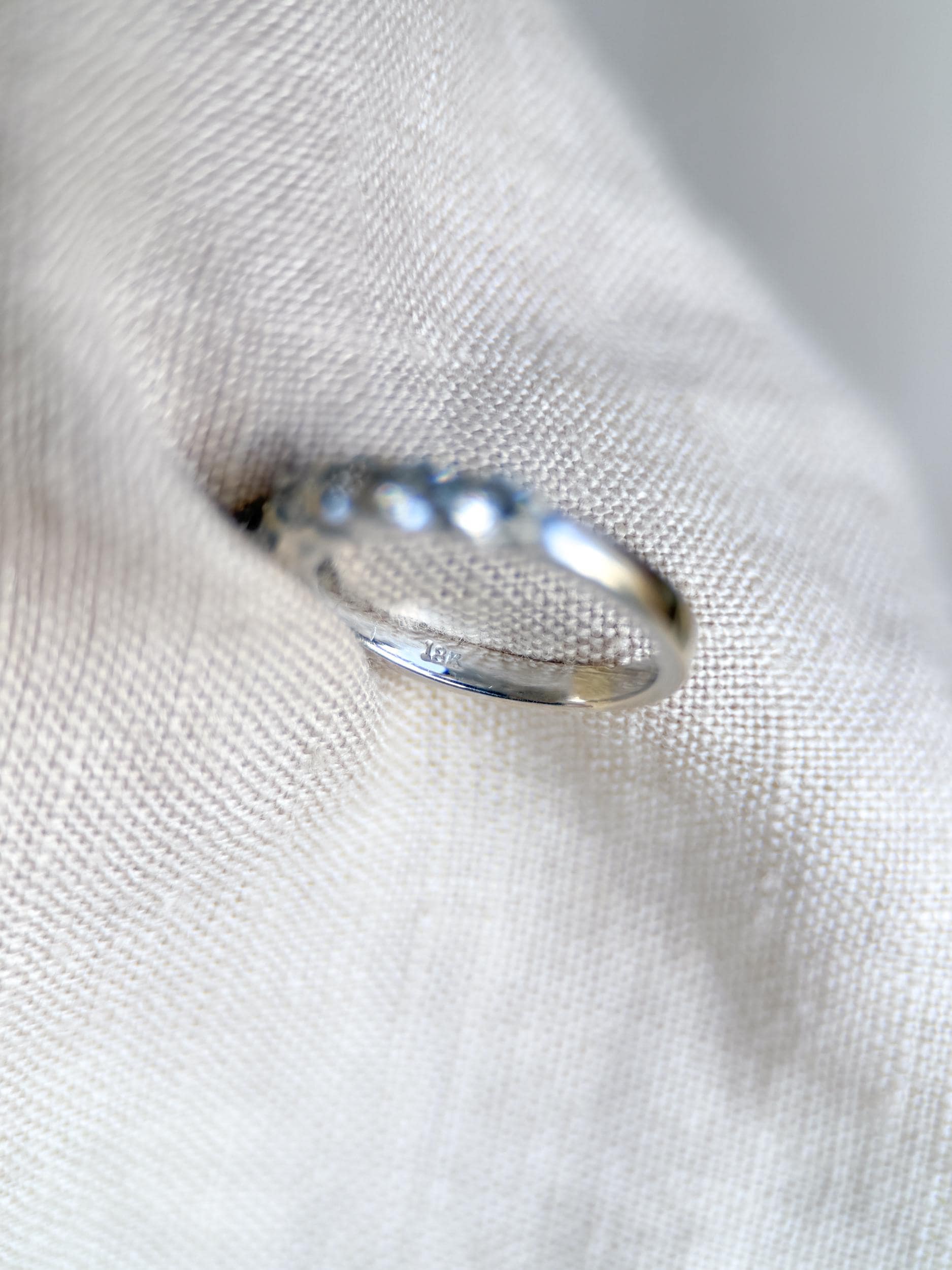 Vintage 1990s Diamond Wedding Band in 18k White Gold