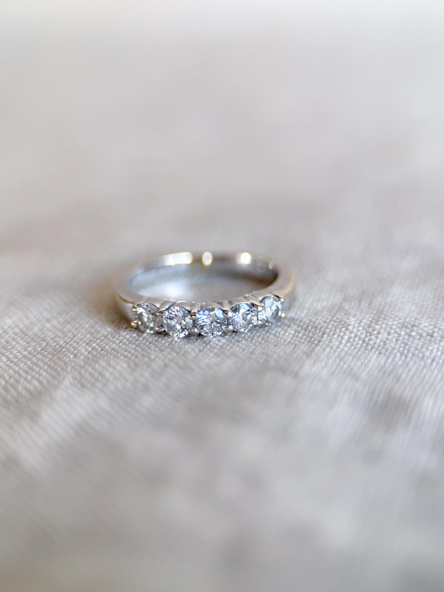 Vintage 1990s Diamond Wedding Band in 18k White Gold