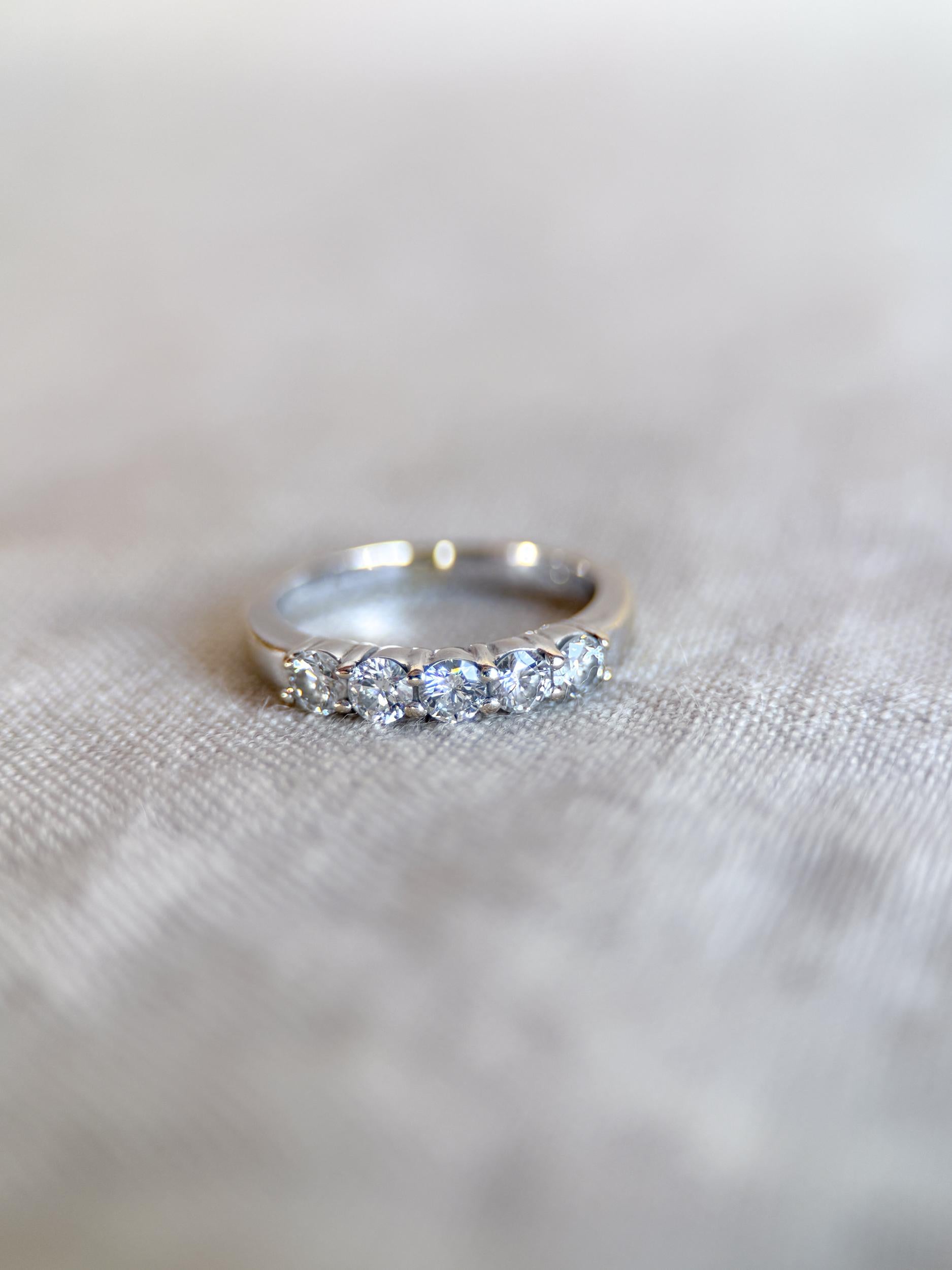 Vintage 1990s Diamond Wedding Band in 18k White Gold
