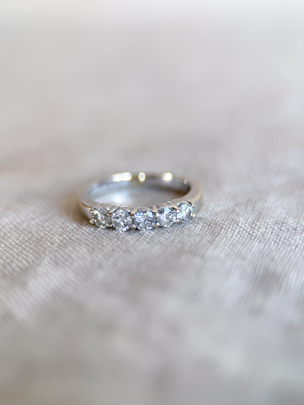 Vintage 1990s Diamond Wedding Band in 18k White Gold