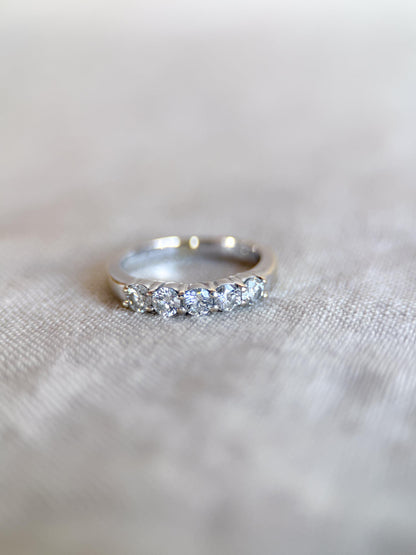 Vintage 1990s Diamond Wedding Band in 18k White Gold