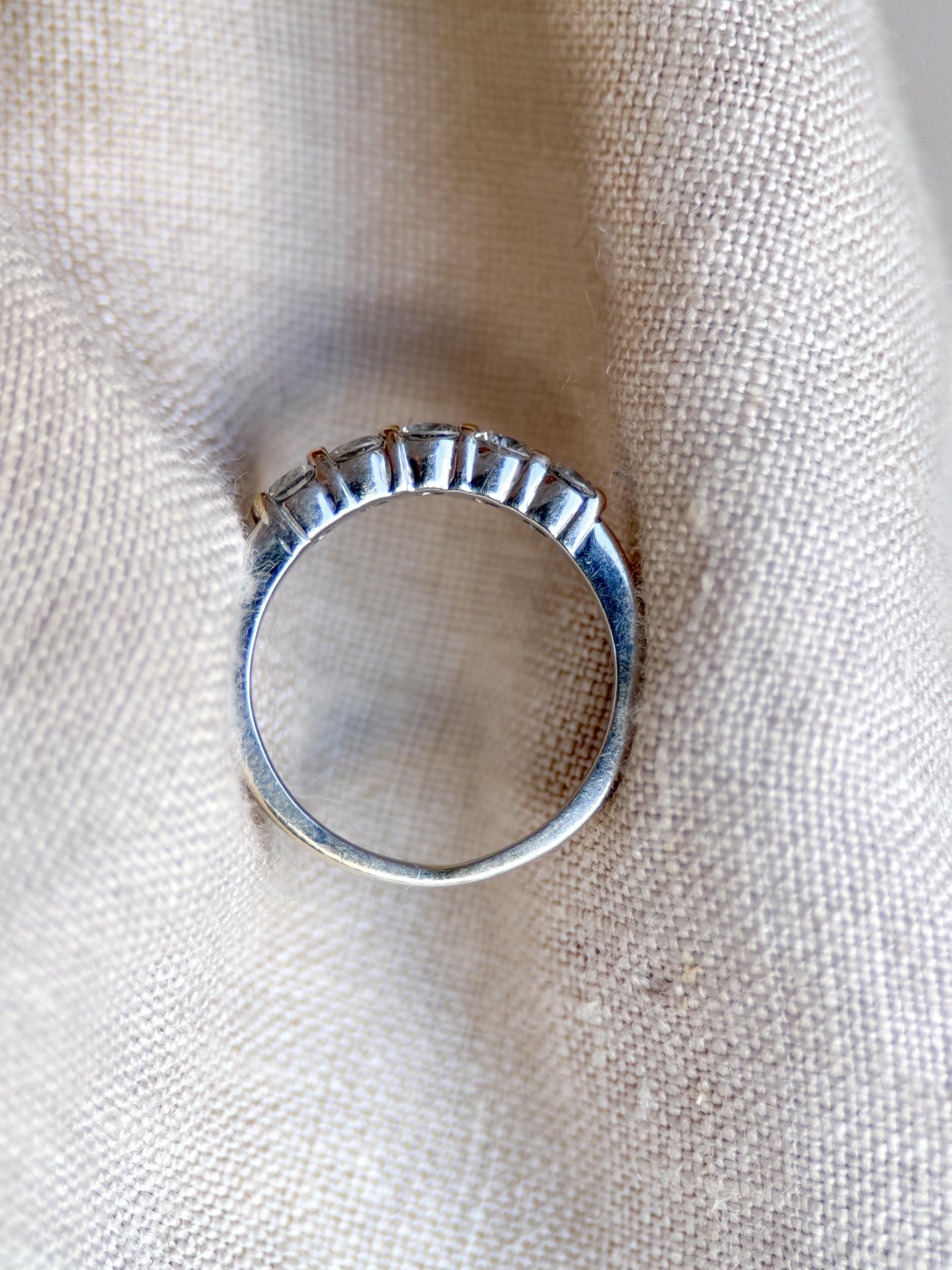 Vintage 1990s Diamond Wedding Band in 18k White Gold