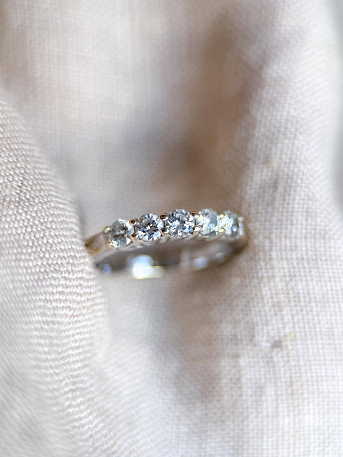 Vintage 1990s Diamond Wedding Band in 18k White Gold