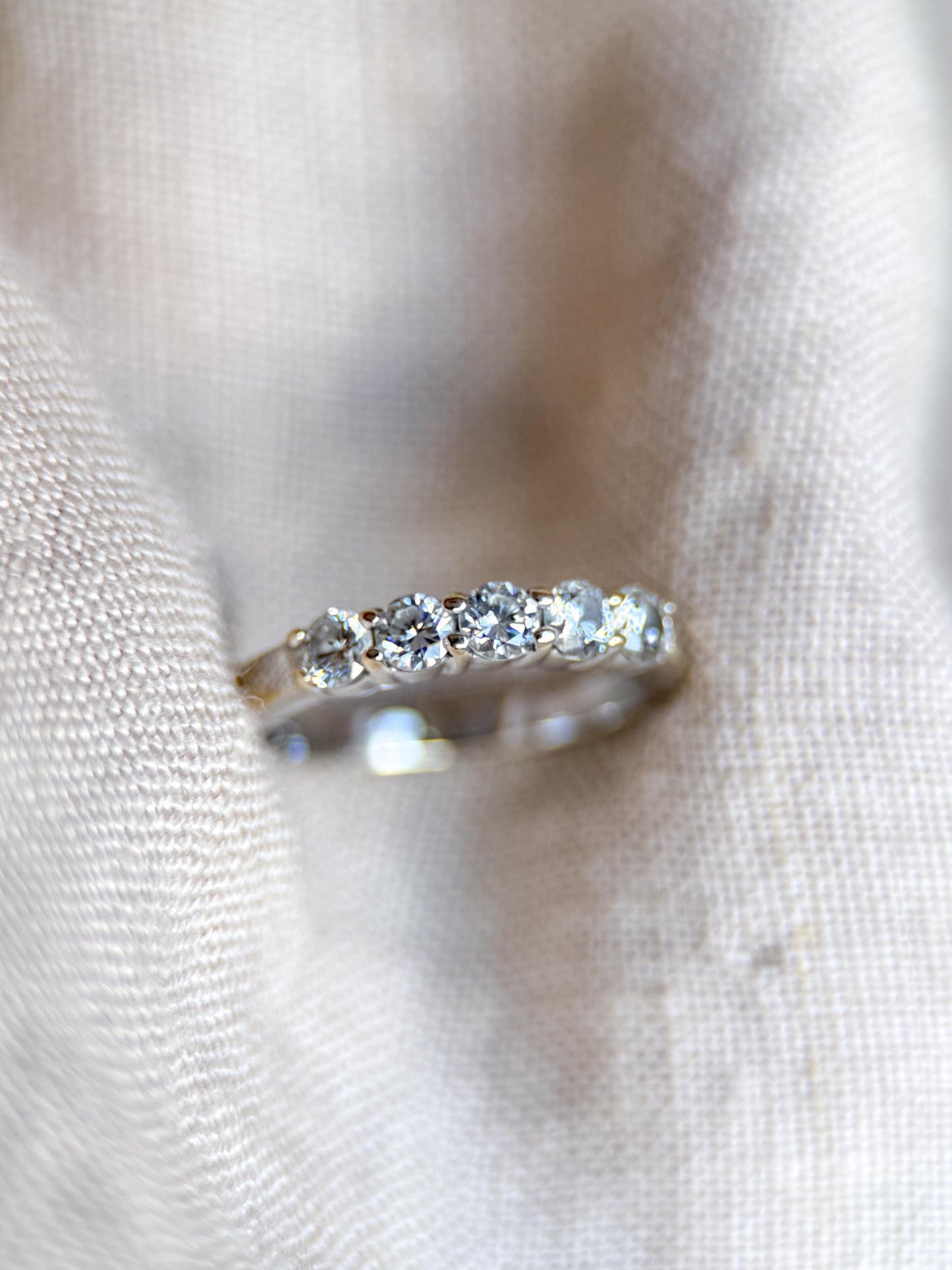 Vintage 1990s Diamond Wedding Band in 18k White Gold