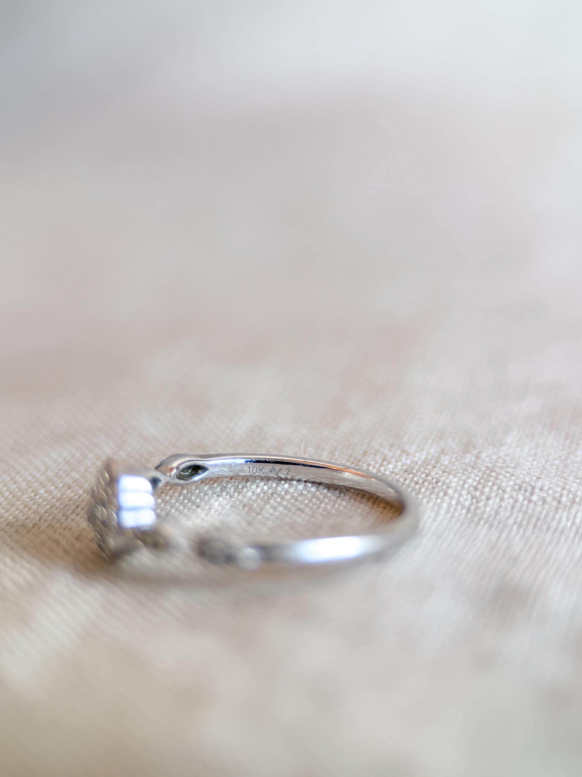 Vintage 2000s Diamond Halo Engagement Ring, 10k White Gold