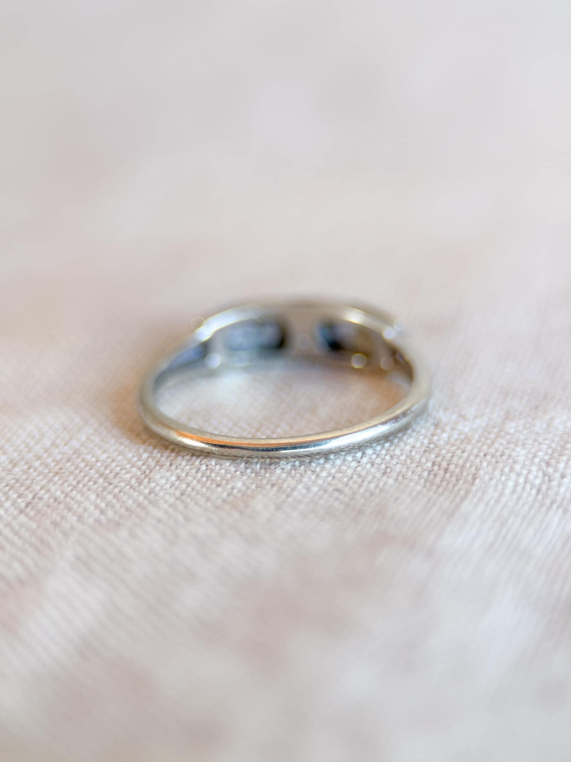Vintage 1930s Art Deco Wedding Band, 14k White Gold