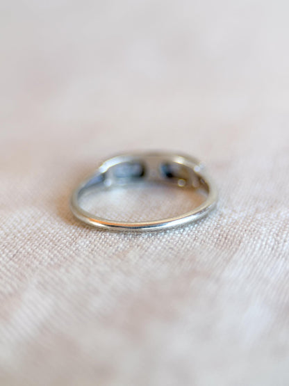 Vintage 1930s Art Deco Wedding Band, 14k White Gold