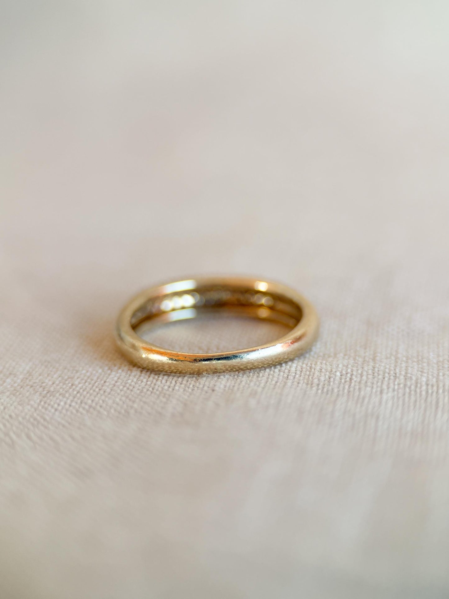 Vintage 1990s Diamond Pave Wedding Band, 14k Gold