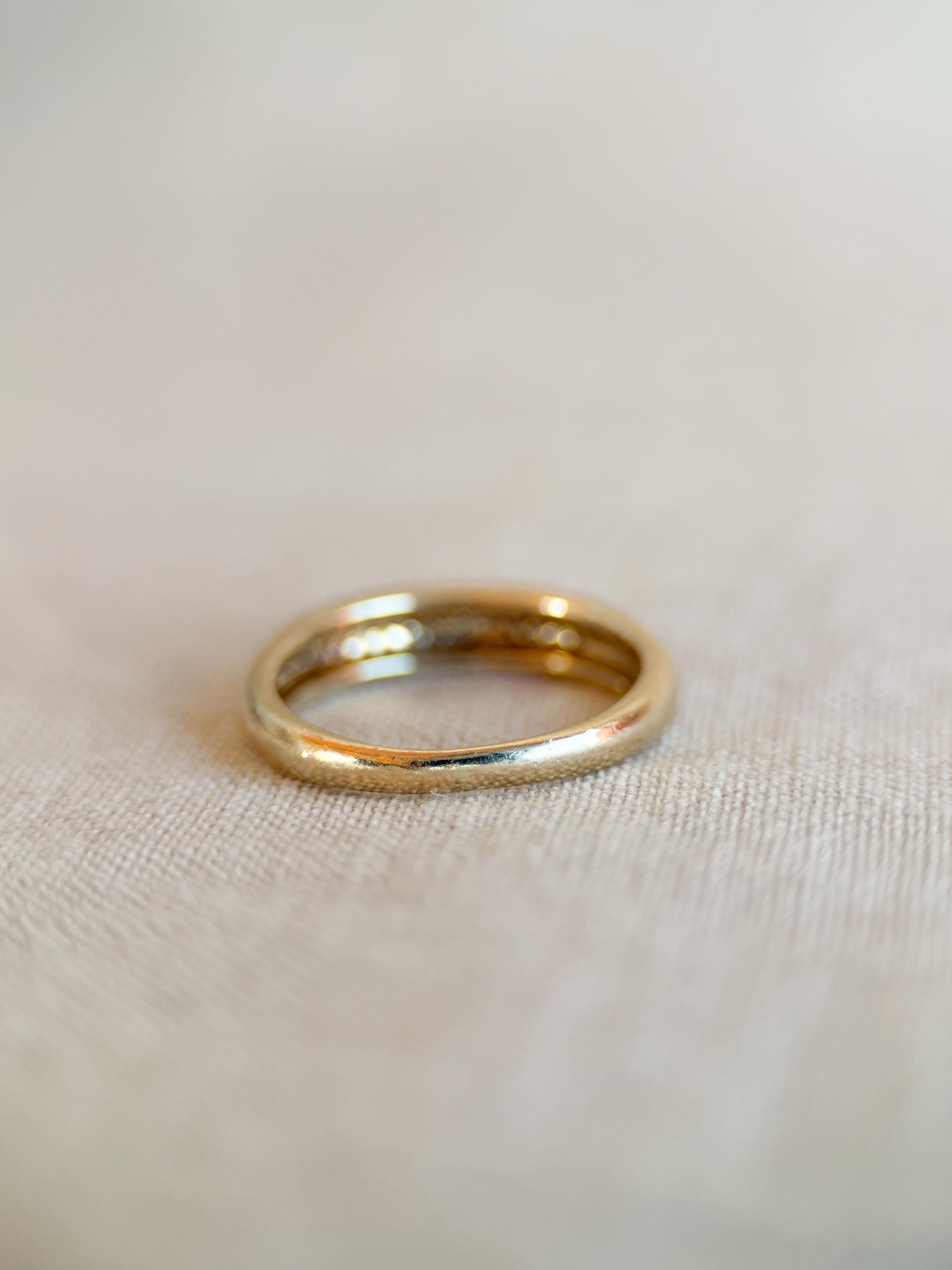 Vintage 1990s Diamond Pave Wedding Band, 14k Gold