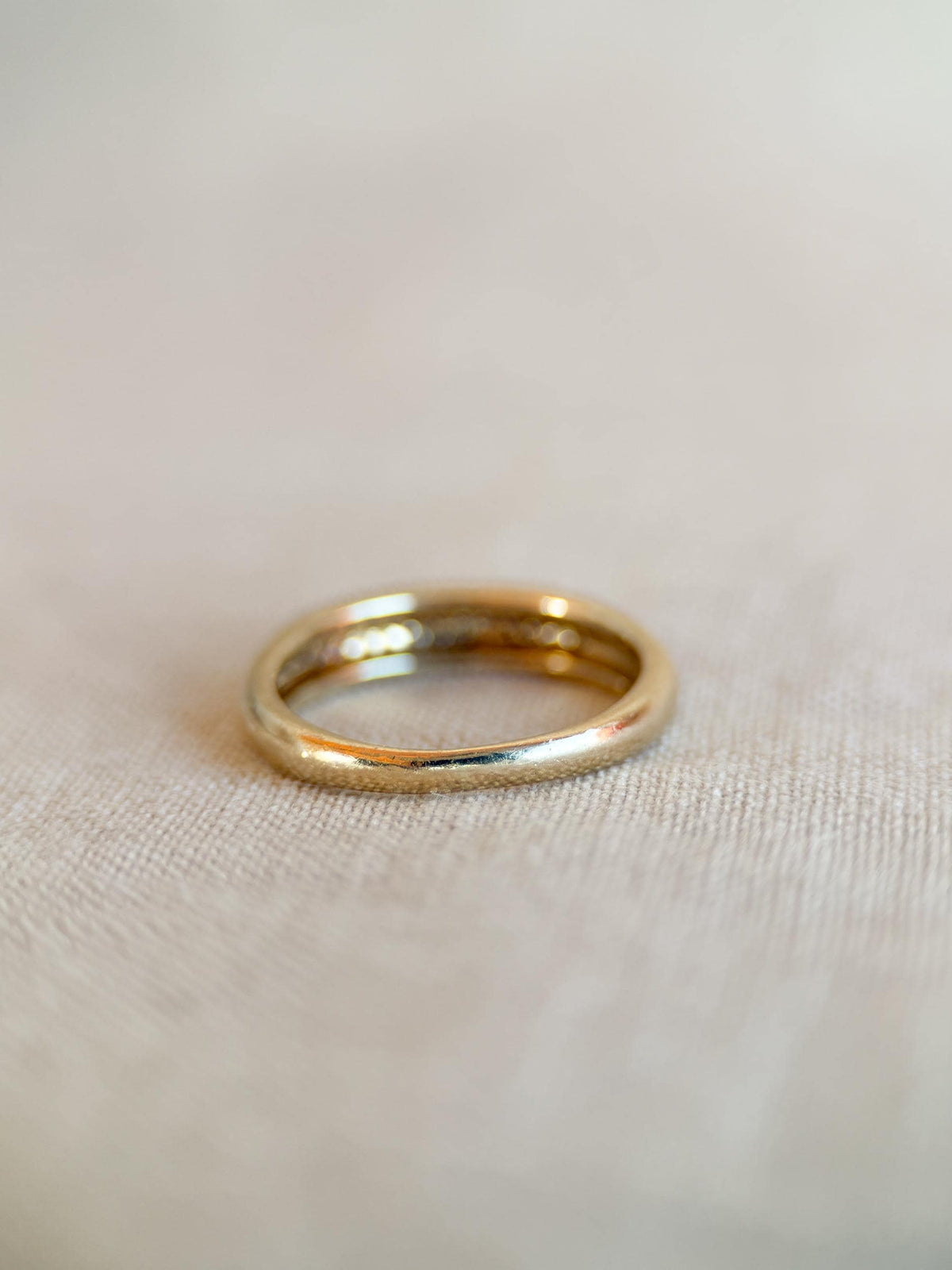 Vintage 1990s Diamond Pave Wedding Band, 14k Gold