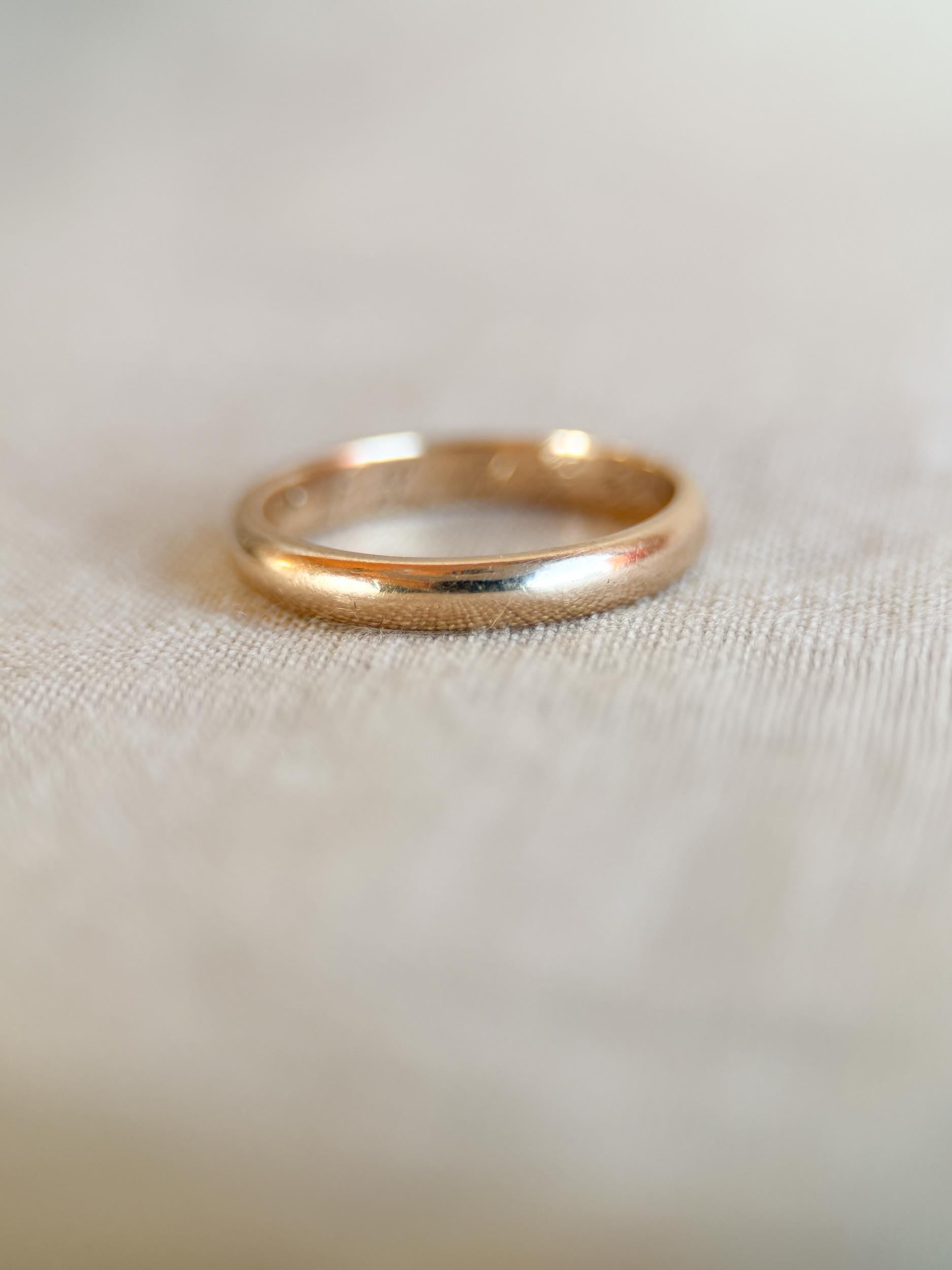 Vintage 1950s Classic Gold Wedding Band, 14k