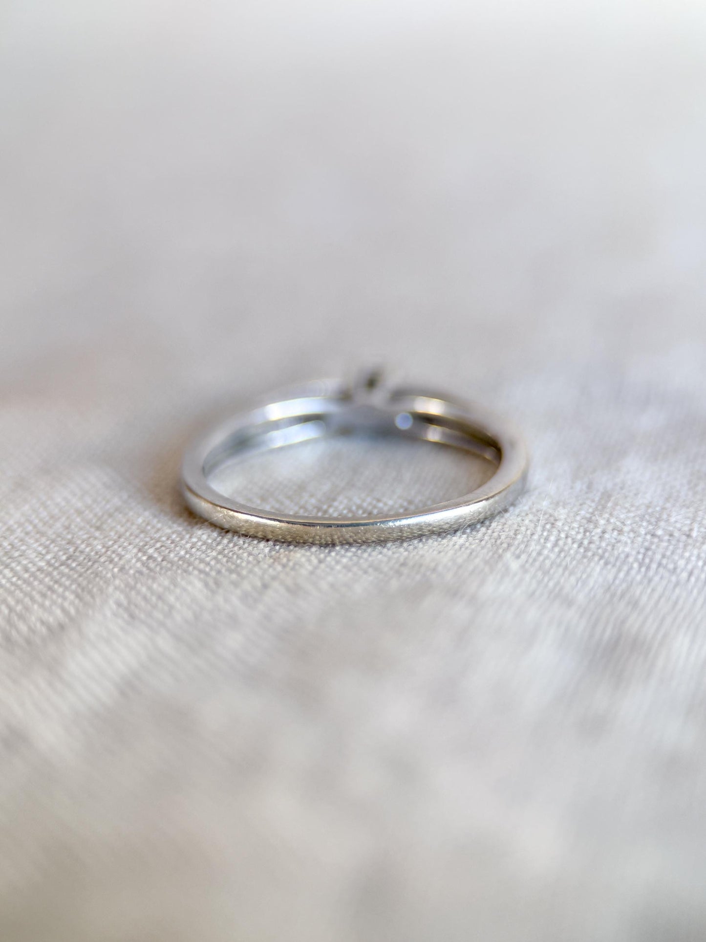 Vintage Diamond Engagement Ring, Round Cut, 10k White Gold, 1990s Channel Set Bridal Ring