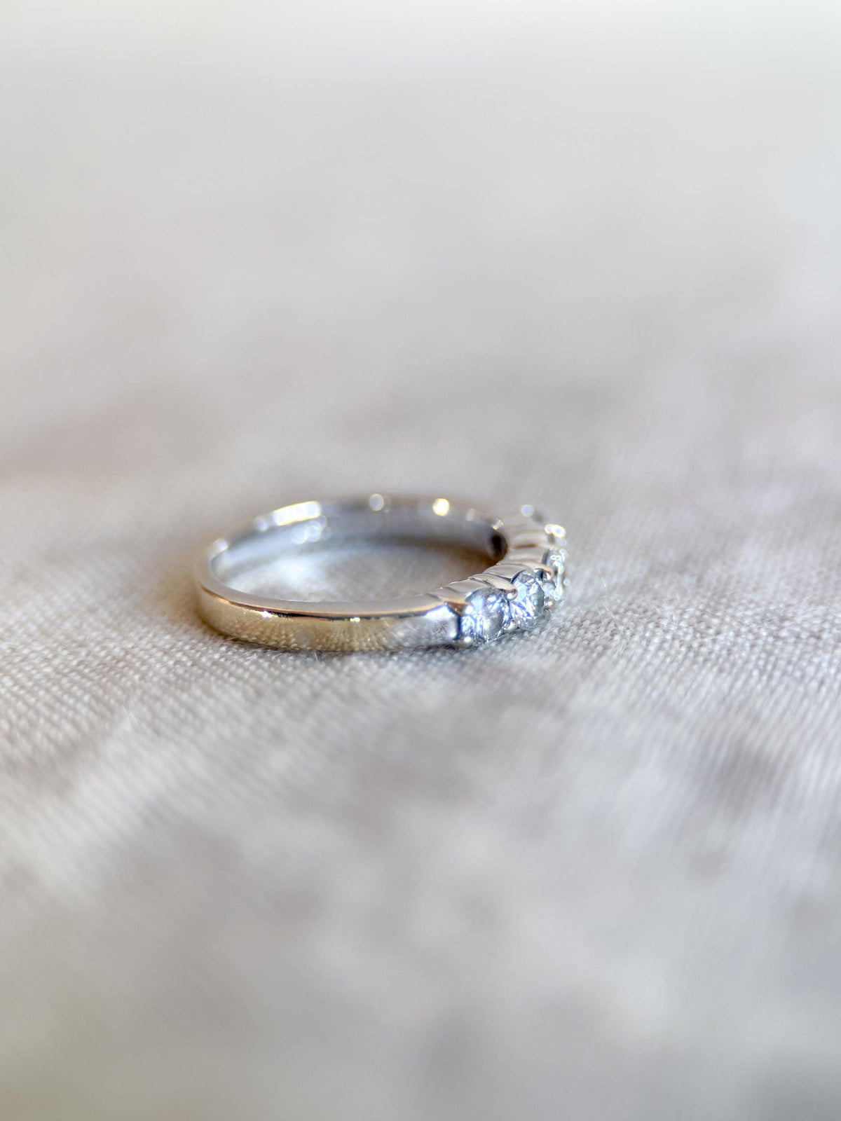 Vintage 1990s Diamond Wedding Band in 18k White Gold